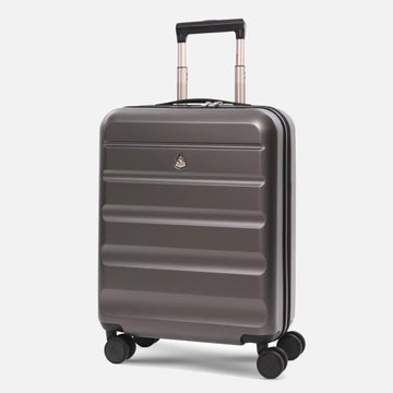 Aerolite Erweiterbares Handgepäck 55x40x20 cm auf 55x40x23 cm – Ryanair Priority, Lufthansa, Wizz Air Priority, Lufthansa Maximalgröße – Leichter Hartschalen-Kabinenkoffer mit 4 Rollen (HOLZKOHLE)